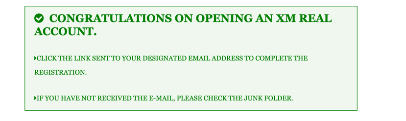 Congrats XM Account Opening