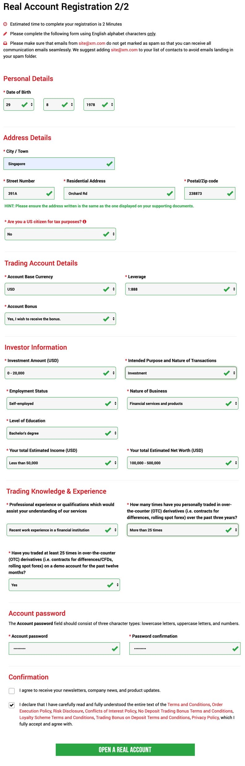 XM Real Account Registration Last Part