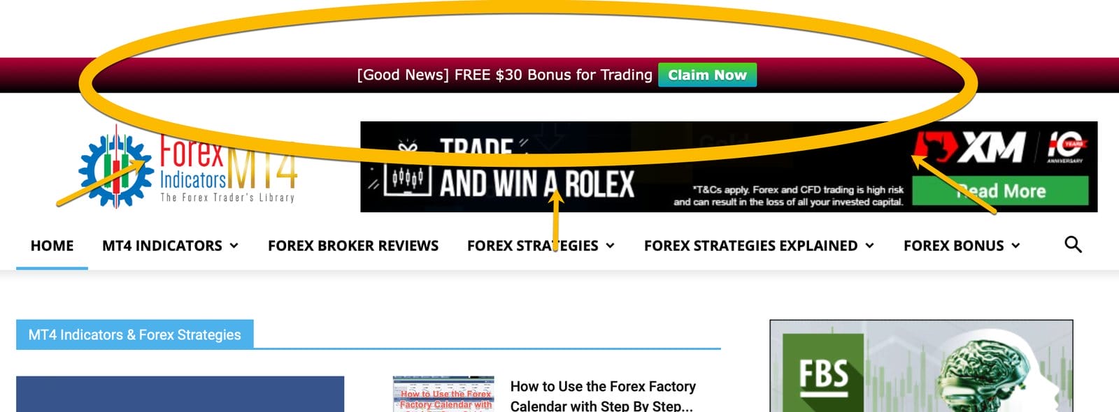 Forex Notification Bar Ads
