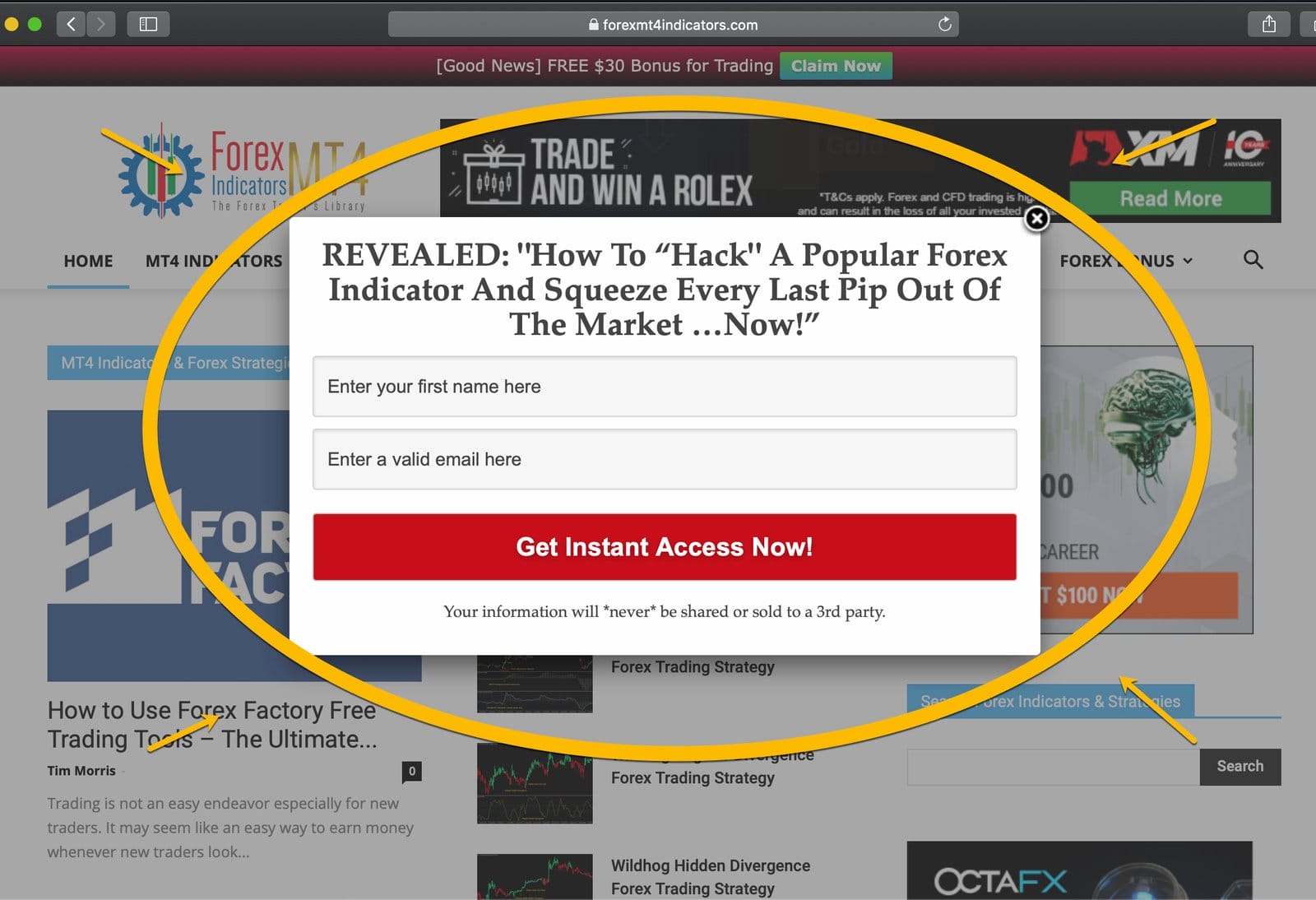 Forex Pop Up Box Ads