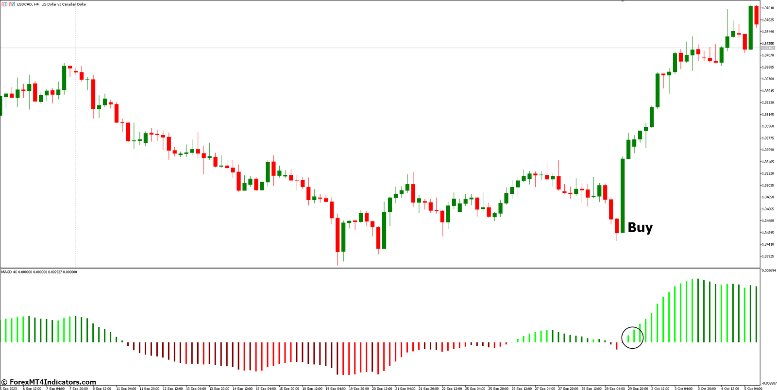 How to Trade with MACD 4C MT5 Indicator - Buy Entry