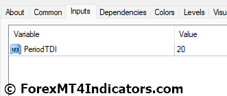 TDI MT4 Indicator Settings
