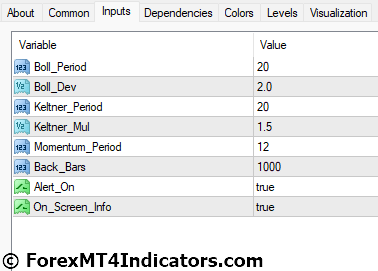 Squeeze Break MT4 Indicator 5 Squeeze Break MT4 Indicator Settings