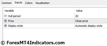 Hull Trend Indicator for MetaTrader 5 4 Hull Trend Indicator Settings