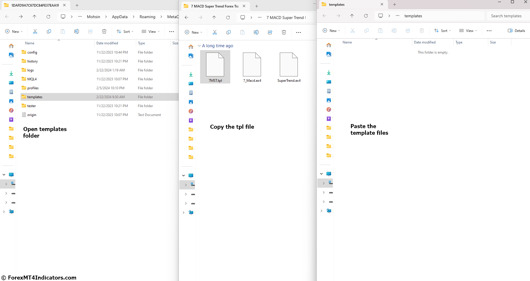 Move the Files to the Correct Folders Templates