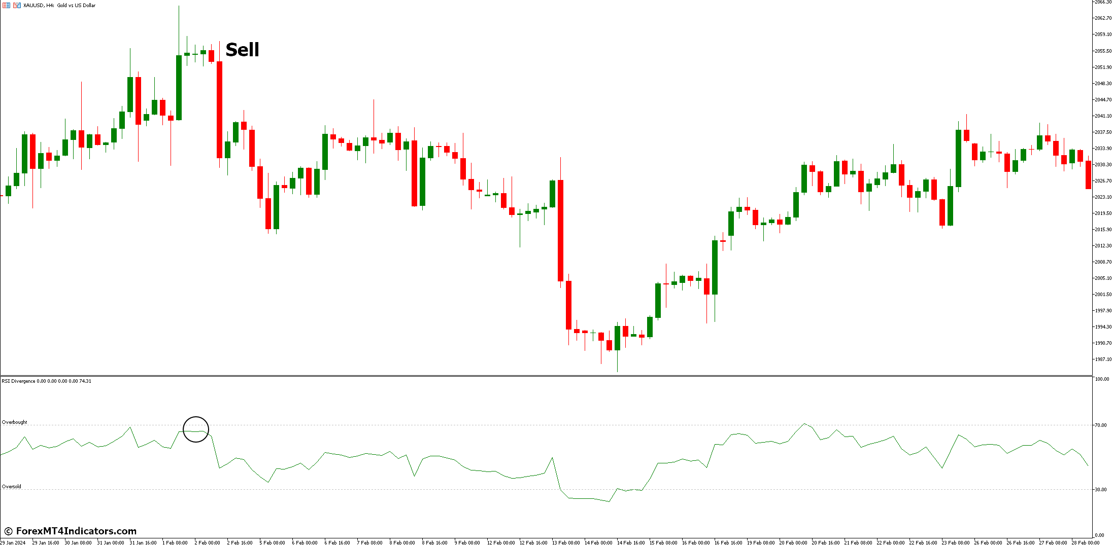 How to Trade with RSI Divergence Indicator - Sell Entry