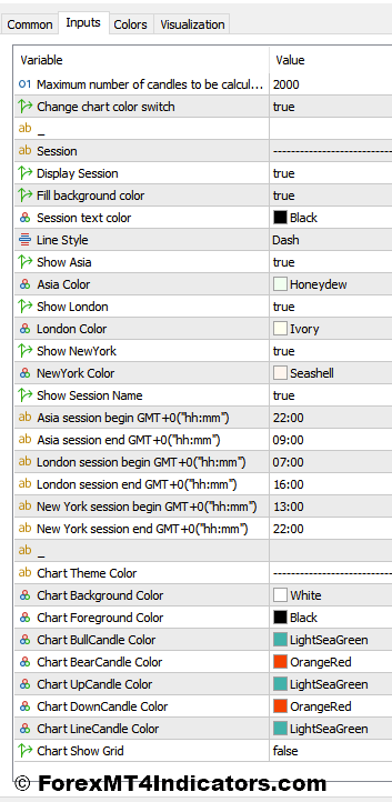 Trading Session ICT KillZone Indicator Settings