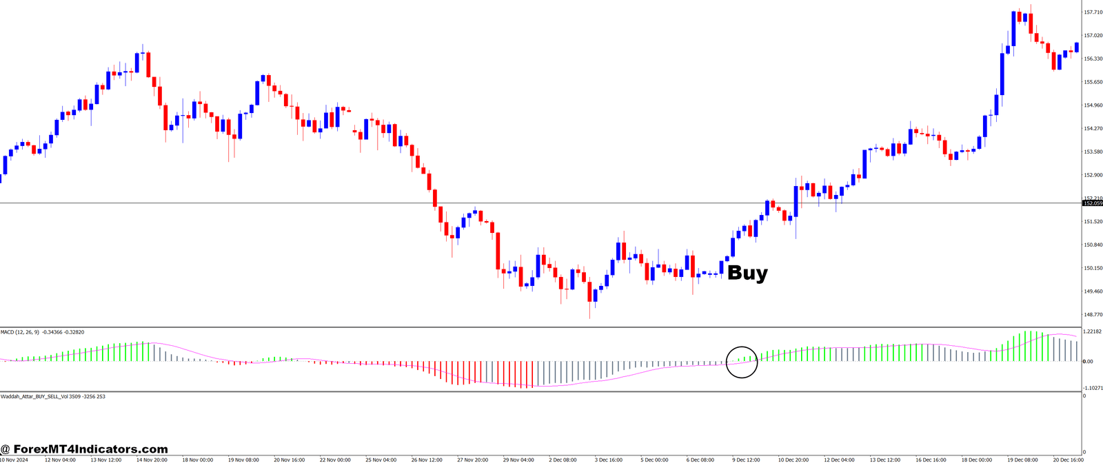 How to Trade with MACD Colored and Waddah Attar Buy Sell Vol Forex Trading Strategy - Buy Entry