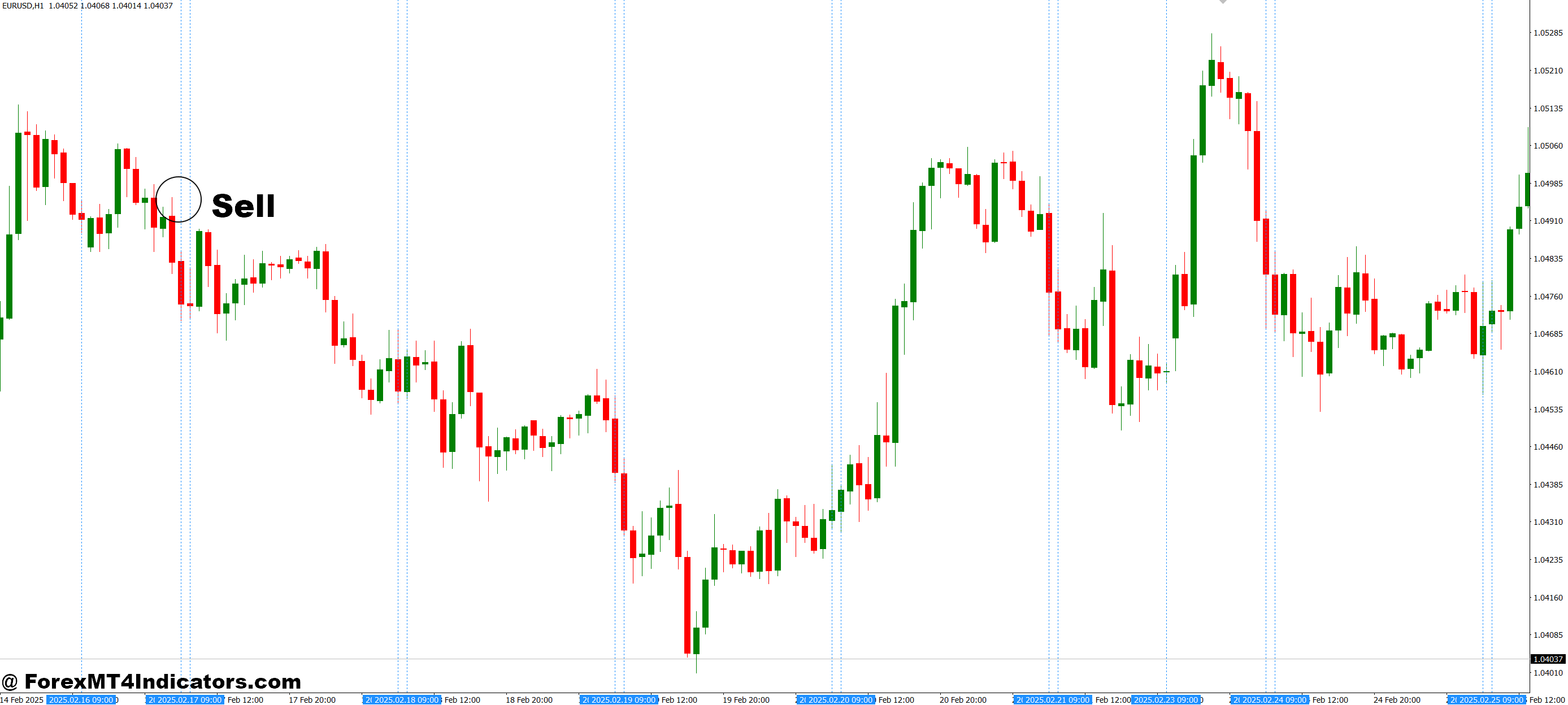 How to Trade with Vertical Time Lines MT4 Indicator - Sell Entry