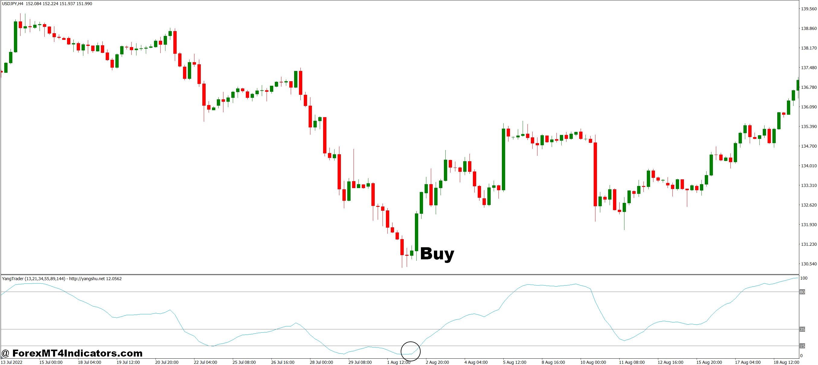 How to Trade with Yang Trader MT4 Indicator - Buy Entry