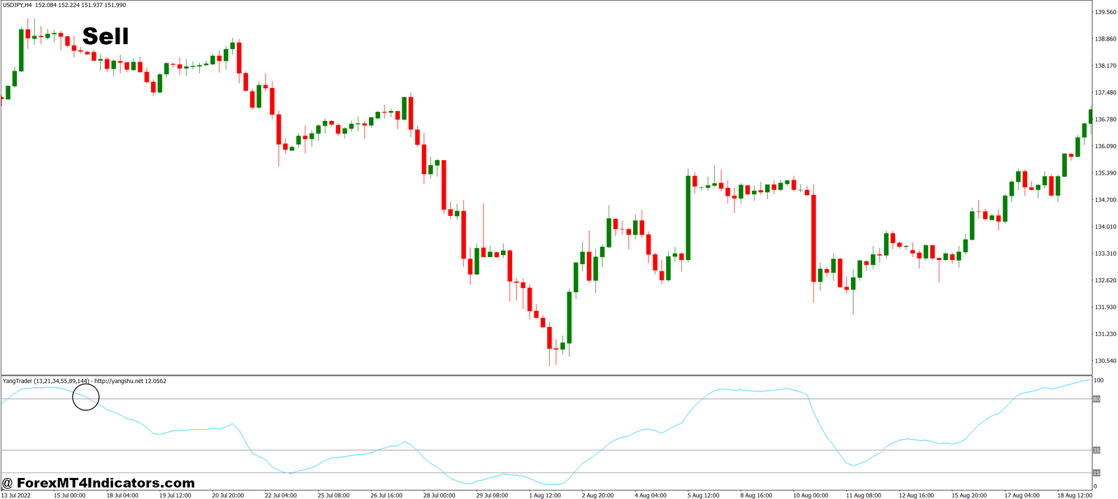 How to Trade with Yang Trader MT4 Indicator - Sell Entry