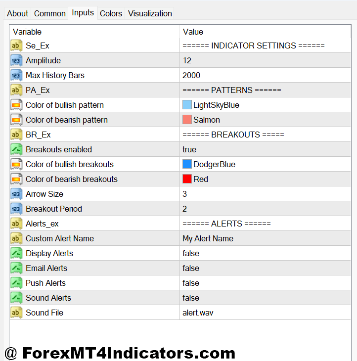 Double Top Bottom Indicator MT4 2 Double Top Bottom Indicator MT4 Settings