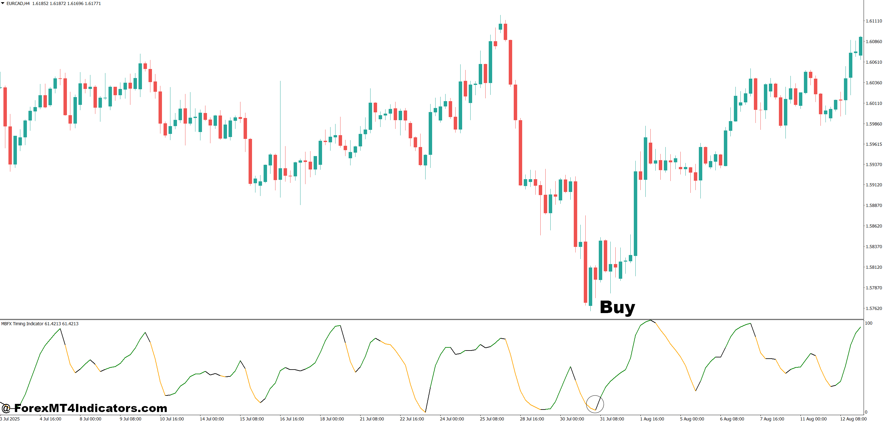 MBFX Timing Indicator MT4 3 How to Trade with MBFX Timing Indicator MT4 - Buy Entry