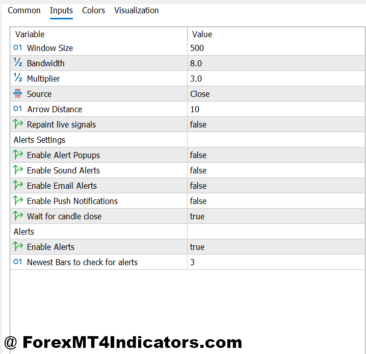 Nadaraya MT5 Indicator 2 Nadaraya MT5 Indicator Settings and Customization
