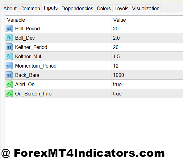 TTM Squeeze Indicator MT4 2 Settings and Customization MT4