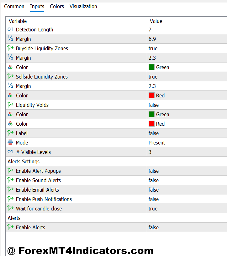 Buyside and Sellside Liquidity Indicator MT5 2 Buyside and Sellside Liquidity Indicator MT5 Settings and Customization